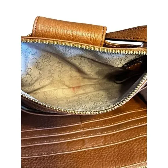 Michael Kors Fulton Brown Leather Small flap Crossbody Purse wallet - Picture 5 of 9